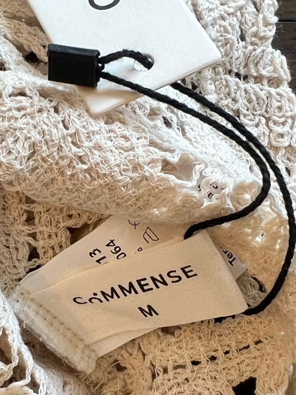 One-Shoulder Crochet Knit Top in Beige - Picture 4 of 6